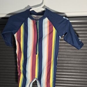 Rugged Butts 12 M Stripe Rashguard Swimsuit - Front Zip